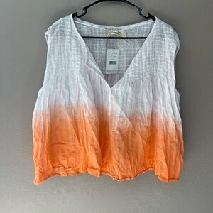 NWT Free People Little Bit of Something Ombré V-Neck Blouse